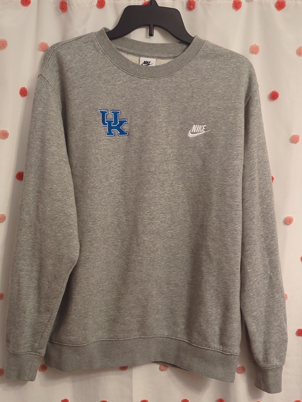 Nike Gray Crewneck Sweatshirt with Blue UK Logo